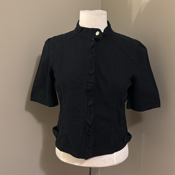 Doki Geki Crop Blazer Jacket Black Size Medium - Picture 1 of 4